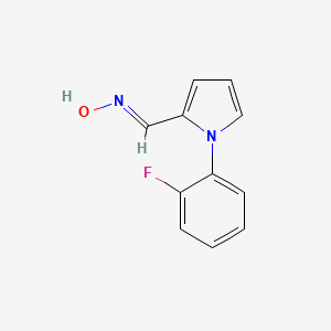 molecular formula C11H9FN2O B2492765 (E)-N-{[1-(2-フルオロフェニル)-1H-ピロール-2-イル]メチリデン}ヒドロキシルアミン CAS No. 338392-33-9