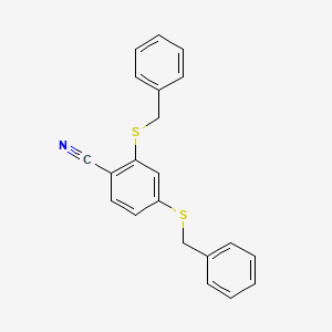 molecular formula C21H17NS2 B2492768 2,4-Bis(benzylthio)benzonitrile CAS No. 447448-56-8