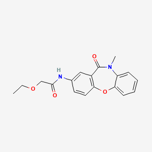 molecular formula C18H18N2O4 B2492769 2-乙氧基-N-(10-甲基-11-氧代-10,11-二氢二苯并[b,f][1,4]噁唑-2-基)乙酰胺 CAS No. 922132-06-7