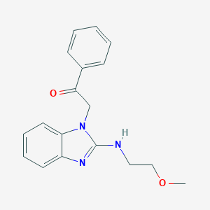 molecular formula C18H19N3O2 B249277 2-{2-[(2-methoxyethyl)amino]-1H-benzimidazol-1-yl}-1-phenylethanone 