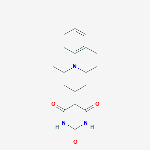 molecular formula C19H19N3O3 B2492770 5-(1-(2,4-二甲基苯基)-2,6-二甲基吡啶-4(1H)-基亚乙烯基)嘧啶-2,4,6(1H,3H,5H)-三酮 CAS No. 900136-51-8