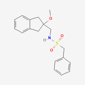 molecular formula C18H21NO3S B2492771 N-((2-methoxy-2,3-dihydro-1H-inden-2-yl)methyl)-1-phenylmethanesulfonamide CAS No. 2034261-47-5