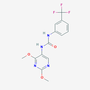molecular formula C14H13F3N4O3 B2492773 1-(2,4-Dimethoxypyrimidin-5-yl)-3-(3-(trifluoromethyl)phenyl)urea CAS No. 1798459-53-6