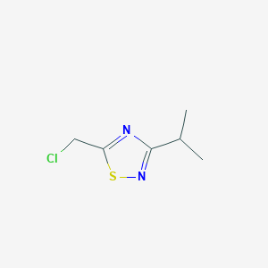 molecular formula C6H9ClN2S B2492777 5-(Chloromethyl)-3-isopropyl-1,2,4-thiadiazole CAS No. 474678-09-6