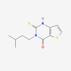 molecular formula C11H14N2OS2 B2492781 3-(3-methylbutyl)-2-thioxo-2,3-dihydrothieno[3,2-d]pyrimidin-4(1H)-one CAS No. 440328-71-2