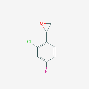 molecular formula C8H6ClFO B2492799 2-(2-Chloro-4-fluorophenyl)oxirane CAS No. 1340106-35-5