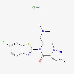 N-(6-chloro-1,3-benzothiazol-2-yl)-N-[2-(dimethylamino)ethyl]-1,3-dimethyl-1H-pyrazole-5-carboxamide hydrochloride