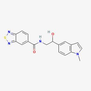 molecular formula C18H16N4O2S B2492808 N-(2-hydroxy-2-(1-methyl-1H-indol-5-yl)ethyl)benzo[c][1,2,5]thiadiazole-5-carboxamide CAS No. 2034595-34-9