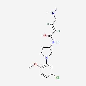 molecular formula C17H24ClN3O2 B2492813 (E)-N-[1-(5-Chloro-2-methoxyphenyl)pyrrolidin-3-yl]-4-(dimethylamino)but-2-enamide CAS No. 2411333-96-3