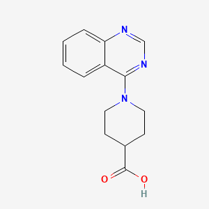molecular formula C14H15N3O2 B2492825 1-Quinazolin-4-yl-piperidine-4-carboxylic acid CAS No. 21200-24-8; 685862-10-6