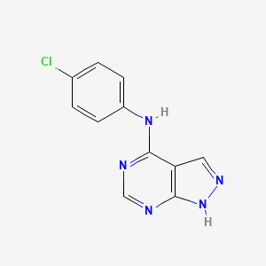 molecular formula C11H8ClN5 B2492827 N-(4-氯苯基)-1H-吡唑并[3,4-d]嘧啶-4-胺 CAS No. 120765-47-1