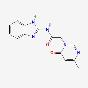 molecular formula C14H13N5O2 B2492828 N-(1H-benzo[d]imidazol-2-yl)-2-(4-methyl-6-oxopyrimidin-1(6H)-yl)acetamide CAS No. 1334372-30-3