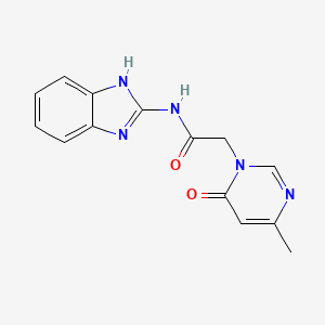 molecular formula C14H13N5O2 B2492828 N-(1H-苯并[d]咪唑-2-基)-2-(4-甲基-6-氧基嘧啶-1(6H)-基)乙酰胺 CAS No. 1334372-30-3