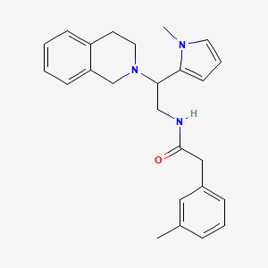 molecular formula C25H29N3O B2492829 N-(2-(3,4-dihydroisoquinolin-2(1H)-yl)-2-(1-methyl-1H-pyrrol-2-yl)ethyl)-2-(m-tolyl)acetamide CAS No. 1049362-06-2