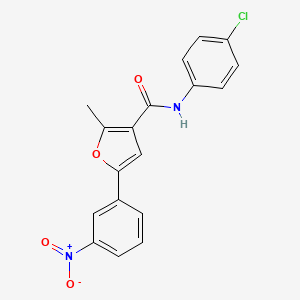 molecular formula C18H13ClN2O4 B2492830 N-(4-氯苯基)-2-甲基-5-(3-硝基苯基)呋喃-3-甲酰胺 CAS No. 876875-35-3