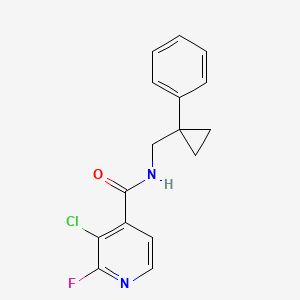 molecular formula C16H14ClFN2O B2492837 3-chloro-2-fluoro-N-[(1-phenylcyclopropyl)methyl]pyridine-4-carboxamide CAS No. 2094287-63-3