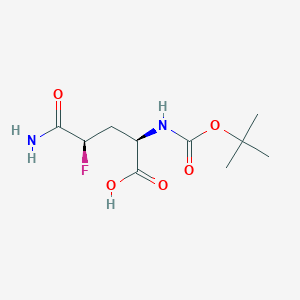 molecular formula C10H17FN2O5 B2492846 (2R,4R)-5-Amino-4-fluoro-2-[(2-methylpropan-2-yl)oxycarbonylamino]-5-oxopentanoic acid CAS No. 2460740-20-7