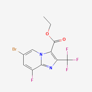 molecular formula C11H7BrF4N2O2 B2492848 Ethyl 6-bromo-8-fluoro-2-(trifluoromethyl)imidazo[1,2-a]pyridine-3-carboxylate CAS No. 2379918-57-5