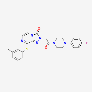 molecular formula C24H23FN6O2S B2492852 N-(2-fluorophenyl)-4-[5-(piperidin-1-ylcarbonyl)-1,3,4-oxadiazol-2-yl]thiophene-2-sulfonamide CAS No. 1251679-59-0