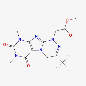 molecular formula C16H22N6O4 B2492864 Methyl 2-(3-tert-butyl-7,9-dimethyl-6,8-dioxo-4H-purino[8,7-c][1,2,4]triazin-1-yl)acetate CAS No. 898448-81-2