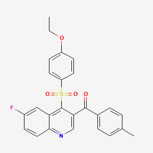 (4-((4-Ethoxyphenyl)sulfonyl)-6-fluoroquinolin-3-yl)(p-tolyl)methanone