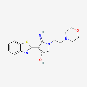 molecular formula C17H20N4O2S B2492874 2-Amino-3-benzothiazol-2-yl-1-(2-morpholin-4-ylethyl)-2-pyrrolin-4-one CAS No. 459213-78-6