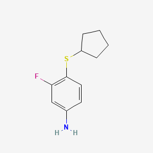 molecular formula C11H14FNS B2492877 4-Cyclopentylsulfanyl-3-fluoroaniline CAS No. 1095666-71-9