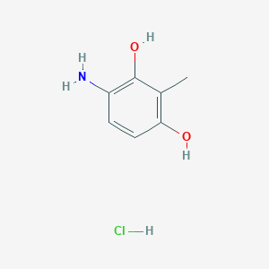 molecular formula C7H10ClNO2 B2492878 4-Amino-2-methylbenzene-1,3-diol;hydrochloride CAS No. 856079-50-0