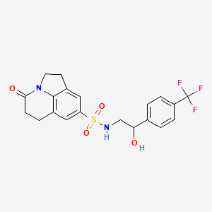 N-[2-Hydroxy-2-[4-(trifluoromethyl)phenyl]ethyl]-11-oxo-1-azatricyclo[6.3.1.04,12]dodeca-4,6,8(12)-triene-6-sulfonamide