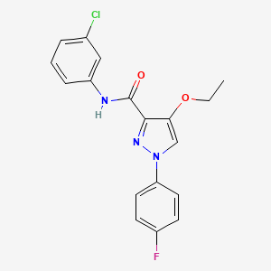molecular formula C18H15ClFN3O2 B2492885 N-(3-chlorophenyl)-4-ethoxy-1-(4-fluorophenyl)-1H-pyrazole-3-carboxamide CAS No. 1208384-75-1