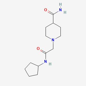 molecular formula C13H23N3O2 B2492890 1-(2-(Cyclopentylamino)-2-oxoethyl)piperidine-4-carboxamide CAS No. 954046-86-7