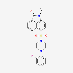 molecular formula C23H22FN3O3S B2492891 1-ethyl-6-((4-(2-fluorophenyl)piperazin-1-yl)sulfonyl)benzo[cd]indol-2(1H)-one CAS No. 438489-27-1