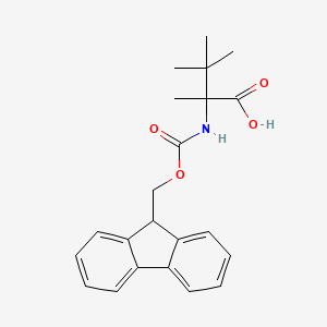 molecular formula C22H25NO4 B2492893 2-(9H-Fluoren-9-ylmethoxycarbonylamino)-2,3,3-trimethylbutanoic acid CAS No. 2354688-69-8