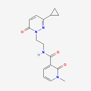 molecular formula C16H18N4O3 B2492894 N-(2-(3-cyclopropyl-6-oxopyridazin-1(6H)-yl)ethyl)-1-methyl-2-oxo-1,2-dihydropyridine-3-carboxamide CAS No. 2034430-71-0