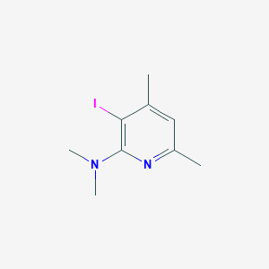 molecular formula C9H13IN2 B2492896 3-iodo-N,N,4,6-tetramethylpyridin-2-amine CAS No. 2376726-77-9