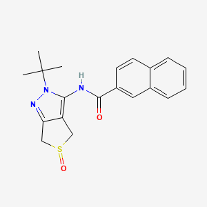 molecular formula C20H21N3O2S B2492897 N-(2-(tert-butyl)-5-oxido-4,6-dihydro-2H-thieno[3,4-c]pyrazol-3-yl)-2-naphthamide CAS No. 1007193-28-3