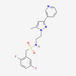 molecular formula C18H18F2N4O2S B2492901 1-(2,5-difluorophenyl)-N-(2-(5-methyl-3-(pyridin-3-yl)-1H-pyrazol-1-yl)ethyl)methanesulfonamide CAS No. 2034325-36-3