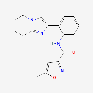molecular formula C18H18N4O2 B2492902 5-methyl-N-(2-(5,6,7,8-tetrahydroimidazo[1,2-a]pyridin-2-yl)phenyl)isoxazole-3-carboxamide CAS No. 2034390-79-7