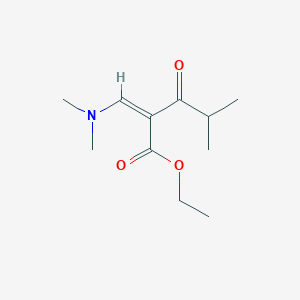 molecular formula C11H19NO3 B2492906 乙酸2-[(二甲胺)甲亚甲基]-4-甲基-3-氧代戊酸酯 CAS No. 116344-09-3