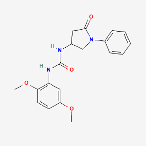 molecular formula C19H21N3O4 B2492907 1-(2,5-二甲氧基苯基)-3-(5-氧代-1-苯基吡咯烷-3-基)脲 CAS No. 894008-64-1