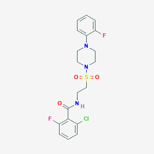 molecular formula C19H20ClF2N3O3S B2492909 2-chloro-6-fluoro-N-(2-((4-(2-fluorophenyl)piperazin-1-yl)sulfonyl)ethyl)benzamide CAS No. 897613-61-5