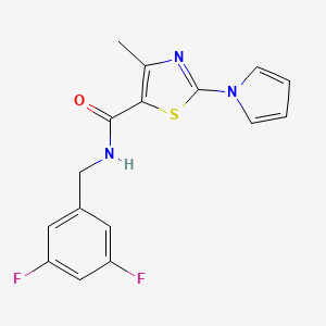 molecular formula C16H13F2N3OS B2492910 N-(3,5-二氟苄基)-4-甲基-2-(1H-吡咯-1-基)-1,3-噻唑-5-甲酰胺 CAS No. 1251674-99-3