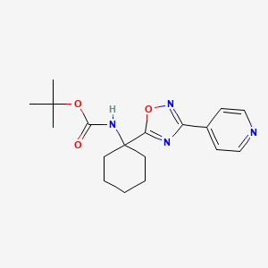 molecular formula C18H24N4O3 B2492911 Tert-butyl [1-(3-pyridin-4-yl-1,2,4-oxadiazol-5-yl)cyclohexyl]carbamate CAS No. 1986518-74-4