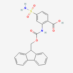 molecular formula C22H18N2O6S B2492912 2-(9H-芴-9-基甲氧羰氨基)-4-磺酰胺基苯甲酸 CAS No. 2243504-66-5