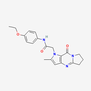 molecular formula C20H22N4O3 B2492914 N-(4-ethoxyphenyl)-2-(2-methyl-9-oxo-5,6,7,9-tetrahydro-1H-dipyrrolo[1,2-a:3,2-d]pyrimidin-1-yl)acetamide CAS No. 1775473-44-3