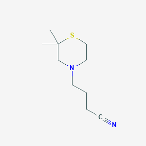 molecular formula C10H18N2S B2492915 4-(2,2-二甲硫代吗啉-4-基)丁腈 CAS No. 1596915-86-4