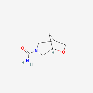 molecular formula C7H12N2O2 B2492916 6-Oxa-3-azabicyclo[3.2.1]octane-3-carboxamide CAS No. 1865375-35-4
