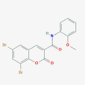molecular formula C17H11Br2NO4 B2492920 6,8-dibromo-N-(2-methoxyphenyl)-2-oxo-2H-chromene-3-carboxamide CAS No. 325807-60-1