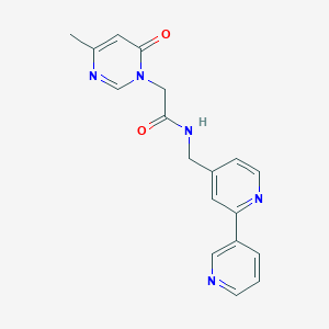 molecular formula C18H17N5O2 B2492922 N-([2,3'-bipyridin]-4-ylmethyl)-2-(4-methyl-6-oxopyrimidin-1(6H)-yl)acetamide CAS No. 1904013-98-4