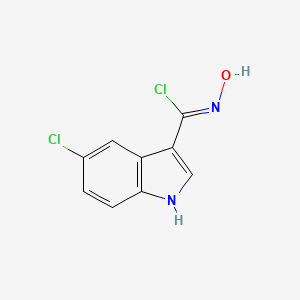 molecular formula C9H6Cl2N2O B2492925 (3Z)-5-Chloro-N-hydroxy-1H-indole-3-carboximidoyl chloride CAS No. 1261024-55-8